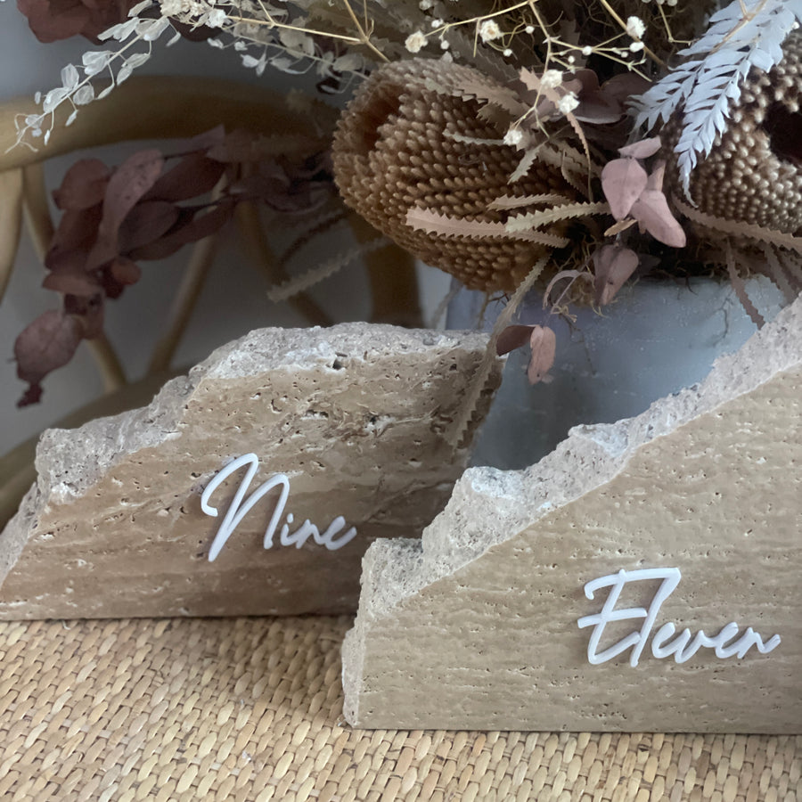 TRAVERTINE STONE BEIGE TABLE NUMBERS